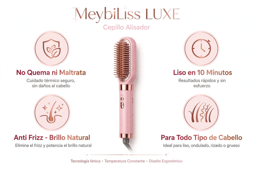 Cepillo Alisador 5 en 1 - Lacio Perfecto en 10 Min Sin frizz | Anti Quemaduras