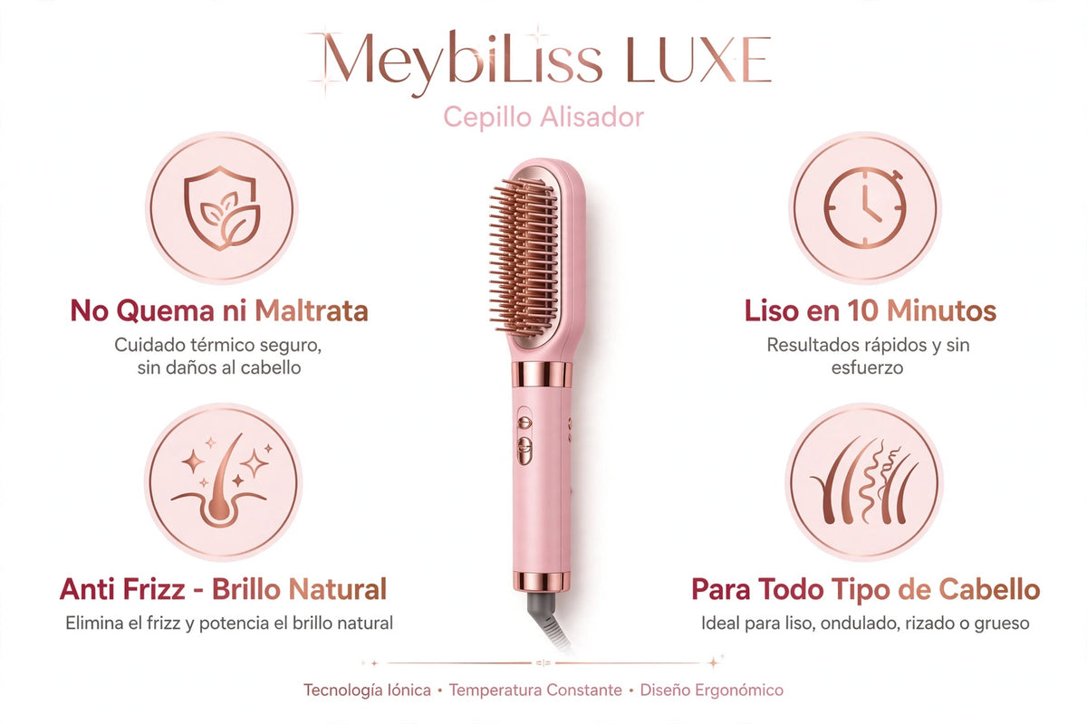 Cepillo Alisador 5 en 1 - Lacio Perfecto en 10 Min Sin frizz | Anti Quemaduras